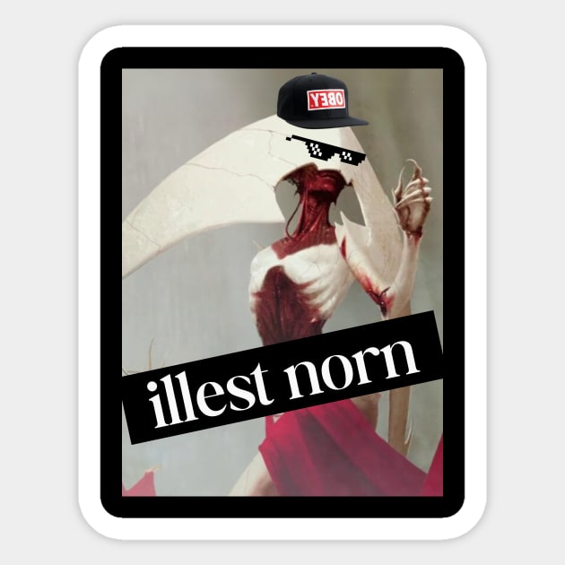 illest norn - Elesh Norn Sticker by CursedClothier
